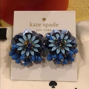 Kate Spade Blue Beaded Flower Earrings